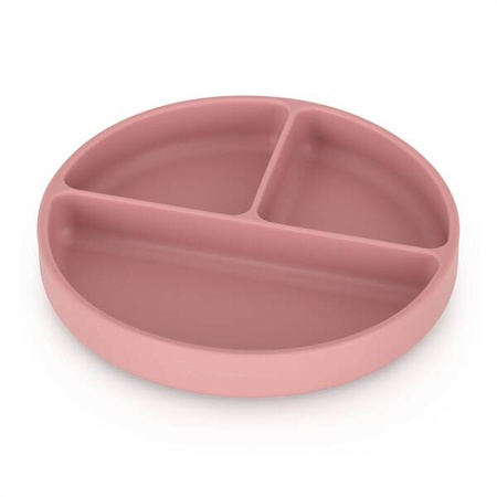 Petite&Mars Take&Match Silikonowy Talerzyk z Przegródkami Okrągły Dusty Rose