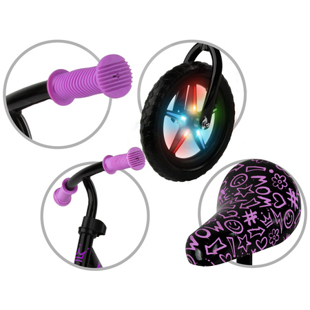 Kidwell Rebel Led Rowerek Biegowy Neon Pink