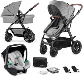 KinderKraft Moov Wózek Głęboko-Spacerowy 3w1 Grey Melange