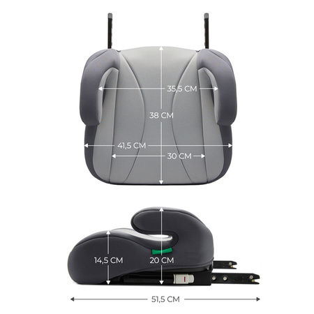 Kinderkraft I-Boost Fotelik Samochodowy Podstawka 15-36kg Szary