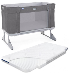 Chicco Next2Me Forever Łóżeczko Dostawne 3w1 do 22kg Moon Grey + Rucken Handy Materacyk 