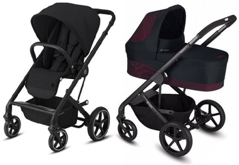 Cybex Balios S Lux Wózek Głęboko-Spacerowy Deep Black Victory Black - Czarna Rama