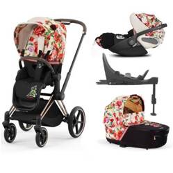 Cybex Cloud T i-Size Fotelik Samochodowy 0-13kg + Fotelik Samochodowy Cloud T 0-13kg + Baza T Spring Blossom Light