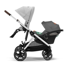 Cybex Gazelle S Wózek Rok Po Roku Rama Srebrna + Cybex Aton S2 i-Size Fotelik Samochodowy 0-13kg Lava Grey + Adaptery