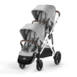 Cybex Gazelle S Wózek Spacerowy Bliźniaczy Rama Srebrna Lava Grey