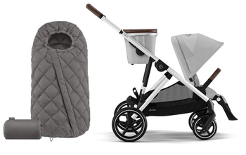 Cybex Gazelle S Wózek Spacerowy Rama Srebrna Lava Grey + Śpiworek Snogga