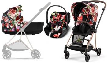 Cybex Mios 3.0 Wózek Głęboko-Spacerowy + Cybex Cloud Z2 I-Size Fotelik Samochodowy 0-13 kg Spring Blossom Dark