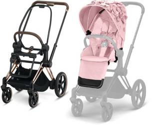 Cybex e-Priam 3.0 Rama ze Stelażem Siedziska + Tapicerka Wózek Spacerowy Pale Blush Simply Flowers