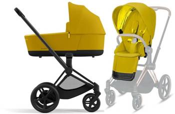 Cybex e-Priam 3.0 Wózek Głęboko-Spacerowy Rama + Tapicerka + Gondola 2w1 Mustard Yellow